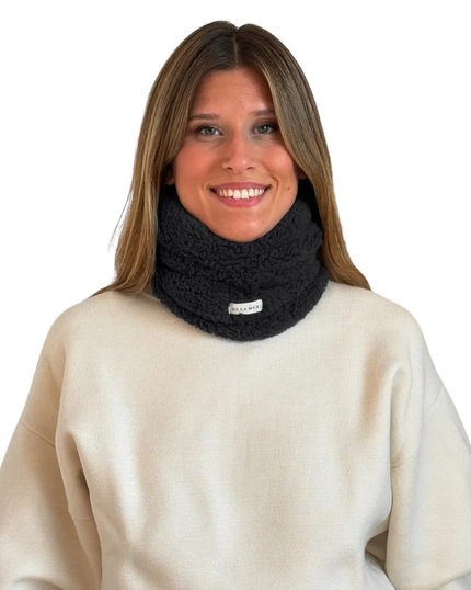 BRAGKIESA Black Sherpa Neck Warmer Frio