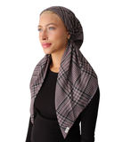 Ash Houndstooth Classic Pre-Tied Bandanna with Velvet Grip