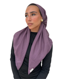 Solid Deep Plum Cotton Open Back Pre-Tied Bandanna with Velvet Grip