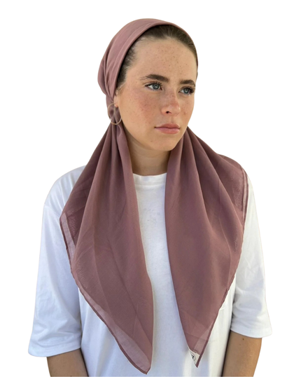 Scarf Bar Solid Plum Cotton Open Back Pre-Tied Bandanna with Velvet Grip Myselflingerie.com