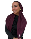 Scarf Bar Solid Burgundy Cotton Open Back Pre-Tied Bandanna with Velvet Grip Myselflingerie.com