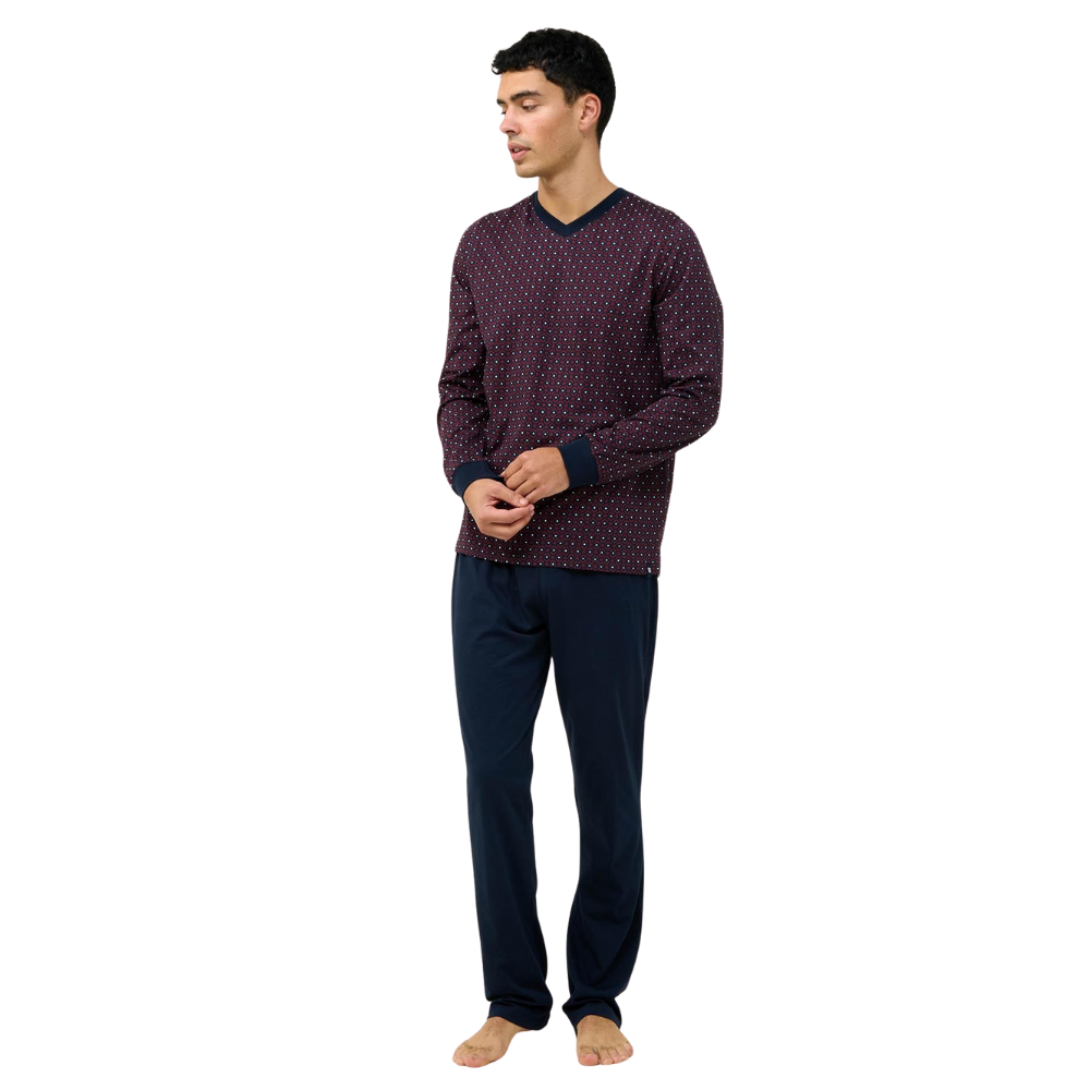 Vamp Blue Men's Cotton Pajamas Set