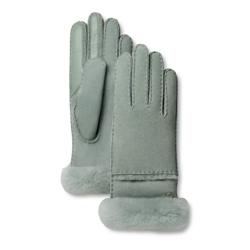 UGG 17371 Grey Mist Sheepskin Seamed Gloves Myselflingerie.com
