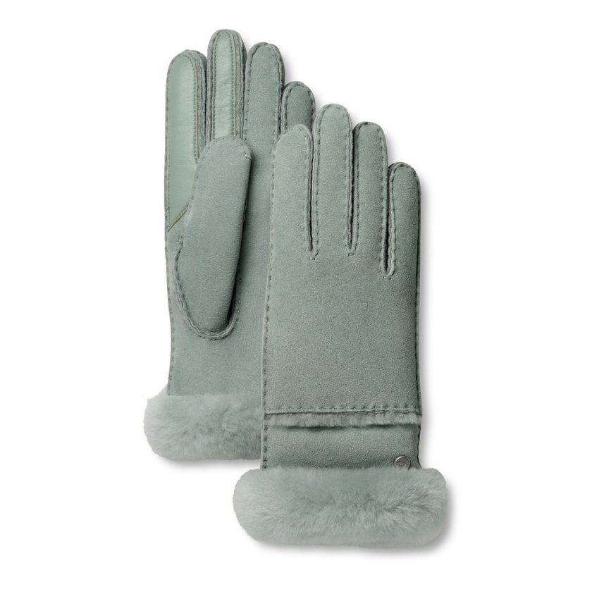 UGG 17371 Grey Mist Sheepskin Seamed Gloves Myselflingerie.com