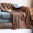 TH0022.R5060 Red Zigzag Knit Throw Blanket