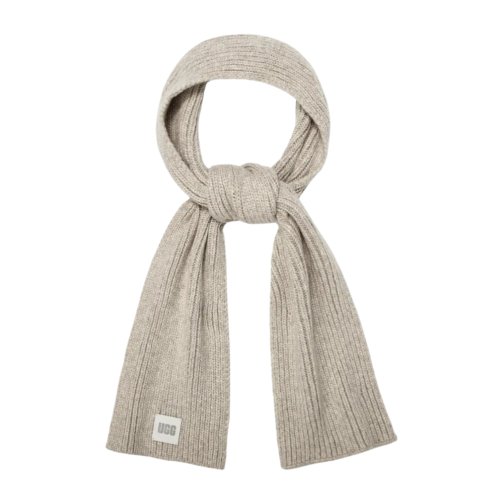 UGG 101106 Light Grey Chunky Knit Rib Scarf Myselflingerie.com