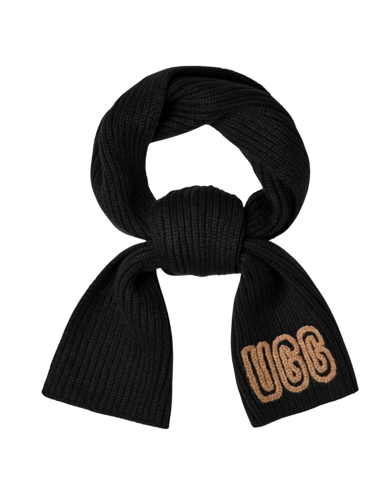 102787 Black Chunky Crafted Rib Scarf