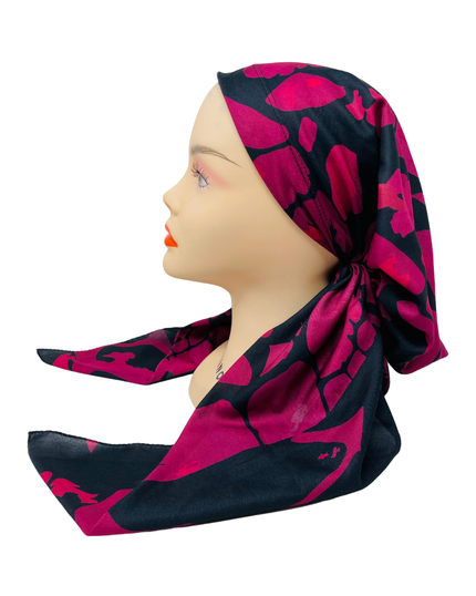 It's Younique PP-PAT-RAS Raspberry Patches Pre-Tied Bandanna with Velvet Grip Myselflingerie.com