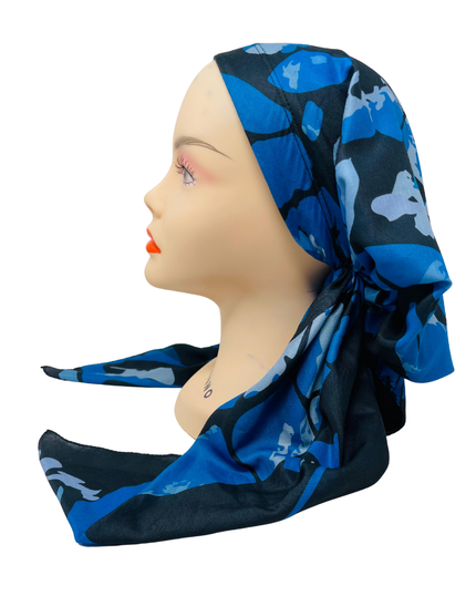It's Younique PP-PAT-RB Royal Blue Patches Pre-Tied Bandanna with Velvet Grip Myselflingerie.com
