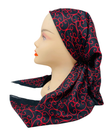 It's Younique OB-VINE-RD Red Vine Print Pre-Tied Open Back Bandanna with Velvet Grip Myselflingerie.com