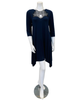 Oh! Zuza OZ246 Midnight Blue Flared Modal Nightshirt with Black Lace Neckline Myselflingerie.com