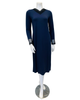 Oh! Zuza M4140 Midnight Blue Swirl Design Modest V Neck Modal Nightshirt Myselflingerie.com