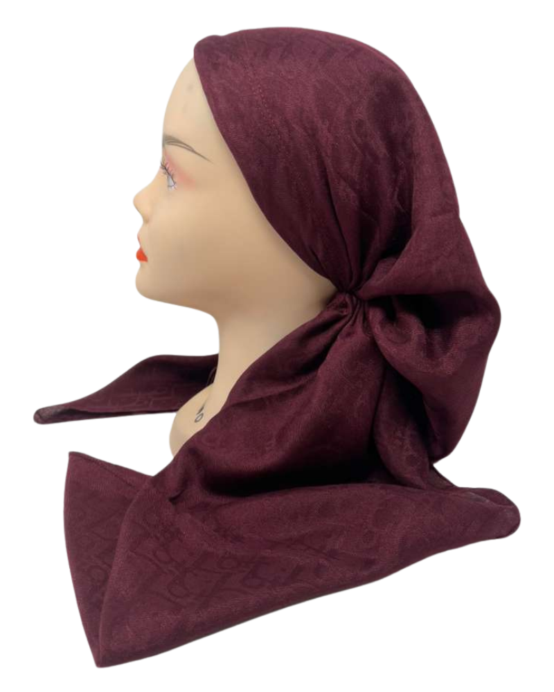 It's Younique PP-DI-MA Maroon Designer Inspired Pre-Tied Bandanna with Velvet Grip Myselflingerie.com