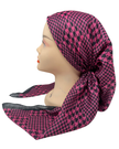 It's Younique OB-HOUND-HPBK Hot Pink/Black Houndstooth Shimmer Pre-Tied Open Back Bandanna with Velvet Grip Myselflingerie.com