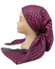 It's Younique OB-HOUND-HPBK Hot Pink/Black Houndstooth Shimmer Pre-Tied Open Back Bandanna with Velvet Grip Myselflingerie.com