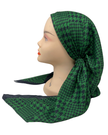 It's Younique OB-HOUND-GNBK Green/Black Houndstooth Pre-Tied Open Back Bandanna with Velvet Grip Myselflingerie.com