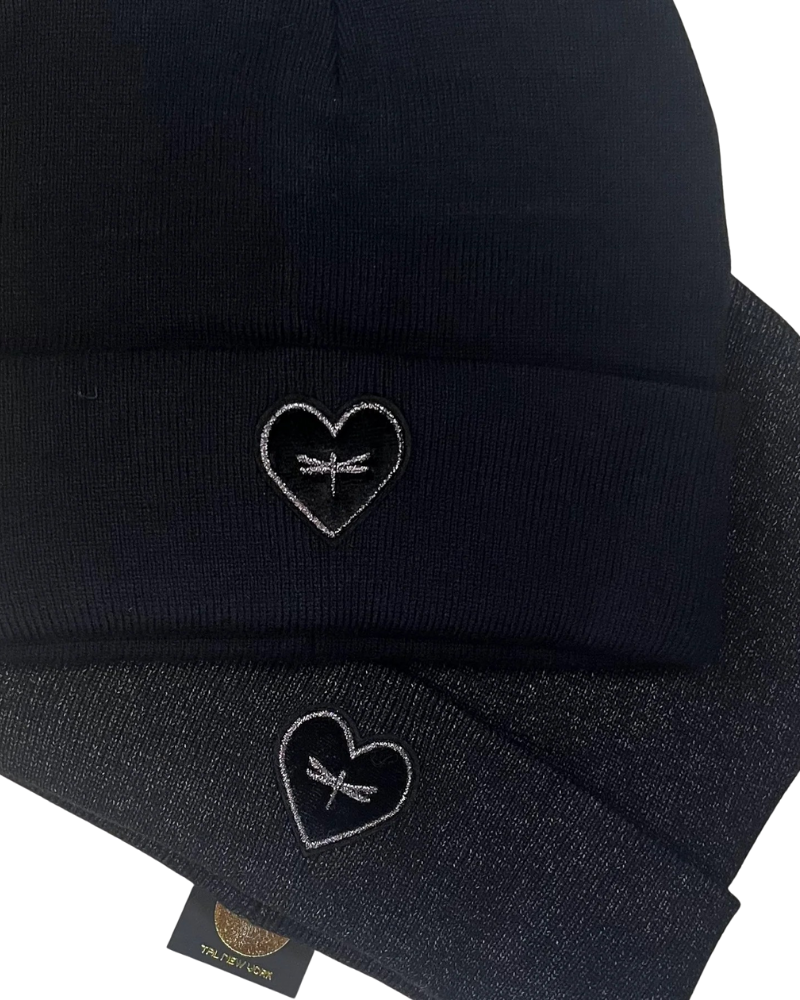 Tal New York The Gunmetal Heart Heather Charcoal Beanie