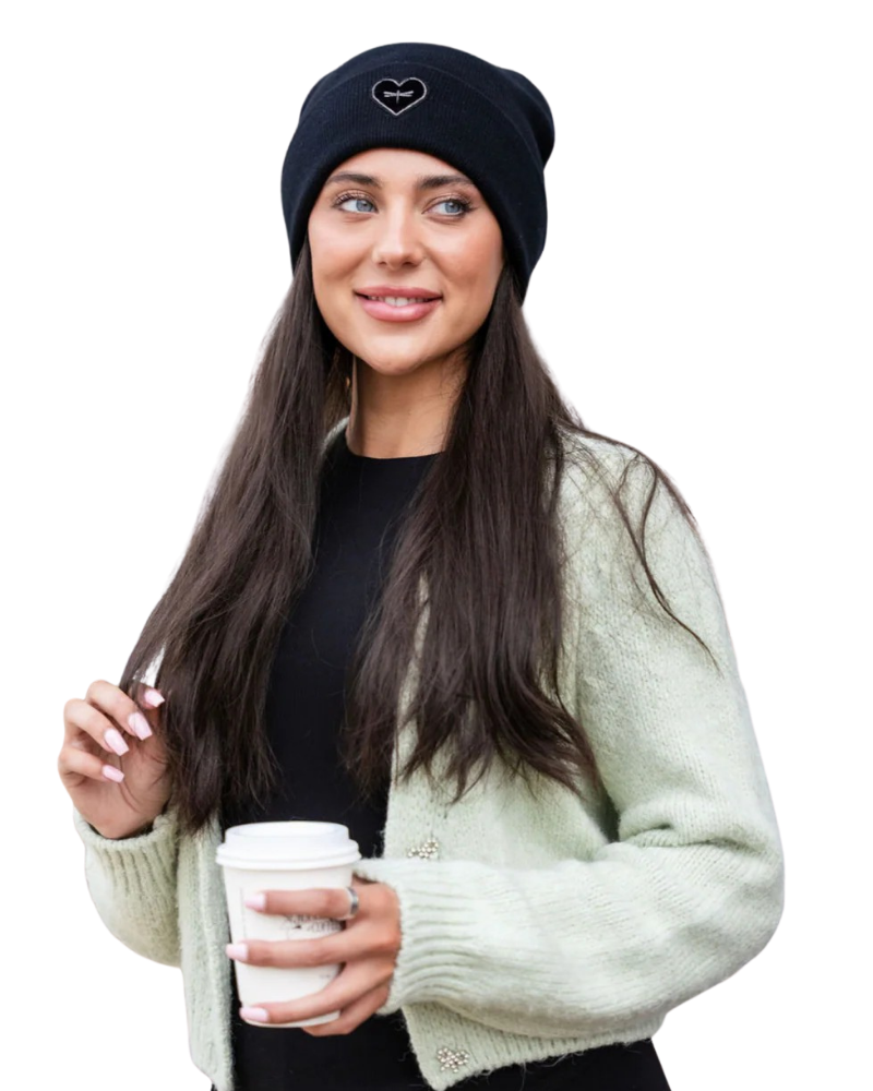 Tal New York The Gunmetal Heart Black Beanie