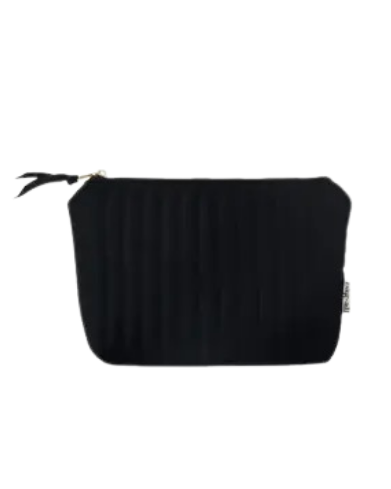 Bag All 8743 Quilted Black Velvet My Makeup Pouch Myselflingerie.com