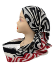 It's Younique OB-ZEB-RDWH Red/White Zebra Print Pre-Tied Open Back Bandanna with Velvet Grip Myselflingerie.com