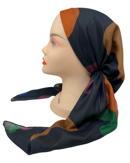 It's Younique PP-TIG-MUL Multicolor Tiger Eye Pre-Tied Bandanna with Velvet Grip Myselflingerie.com