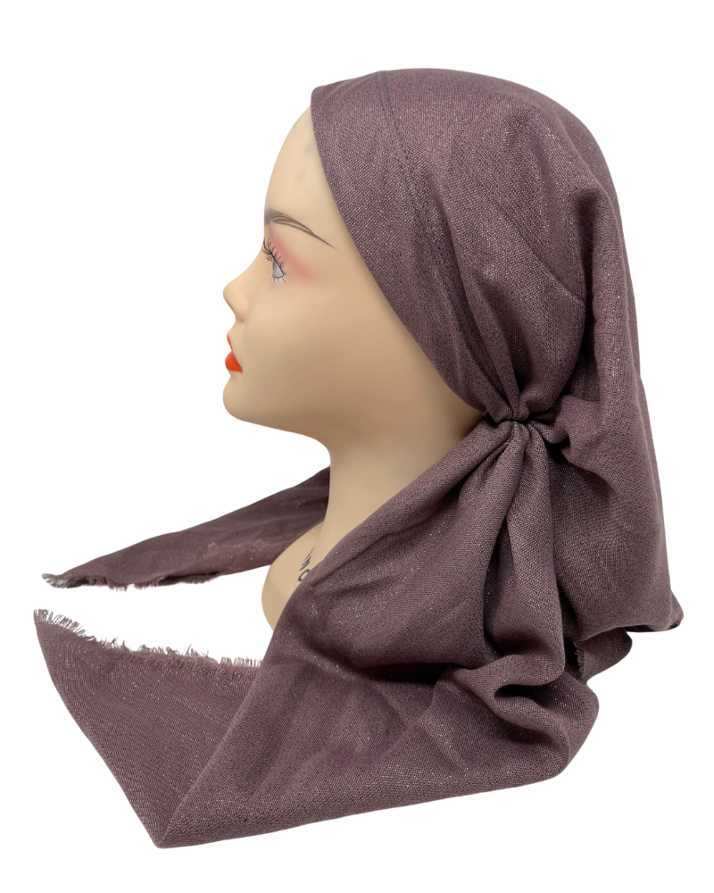 It's Younique OB-SHIM-RO Solid Rose Shimmer Pre-Tied Open Back Bandanna with Velvet Grip Myselflingerie.com