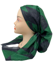 It's Younique OB-SHIM-GRB Green/Black Mix Shimmer Pre-Tied Open Back Bandanna with Velvet Grip Myselflingerie.com