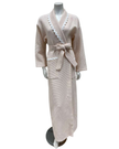 Iora Lingerie 25309C Pale Peach 100% Cotton Waffle Wrap Robe with Trim Myselflingerie.com