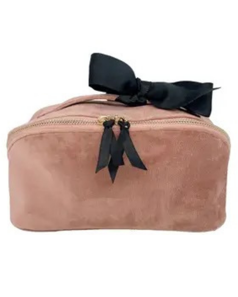 Bag All AMBPIV Pink Velvet Makeup & Toiletry Accordion Box Myselflingerie.com