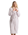 Barefoot Dreams B509 Heathered Stone/White CozyChic Robe Myselflingerie.com