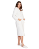 Barefoot Dreams BDUCC20869 Cream CozyChic Ribbed Hooded Robe Myselflingerie.com