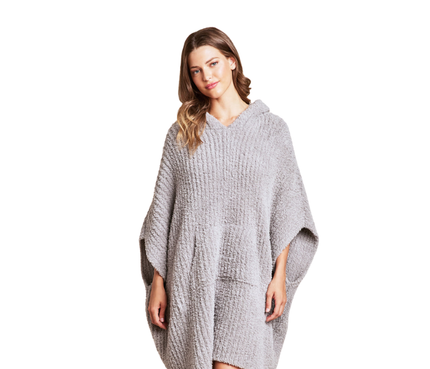 Barefoot Dreams B545 Dove Grey The Cozy One Size Sweater Cape Myselflingerie.com