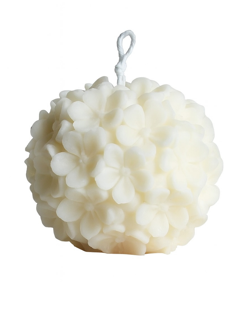 Estelle Studio Cream Cute Hydrangea Ball Unscented Candle