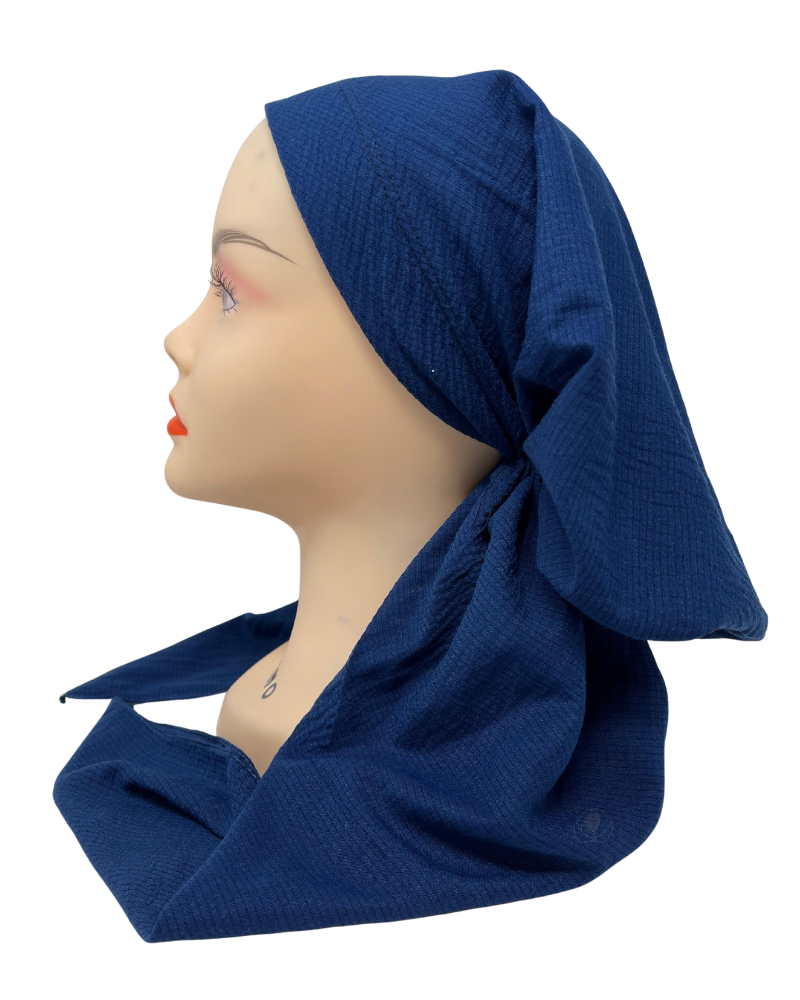 It's Younique PP-CRINK-NY Navy Crinkle Pre-Tied Bandanna with Velvet Grip Myselflingerie.com