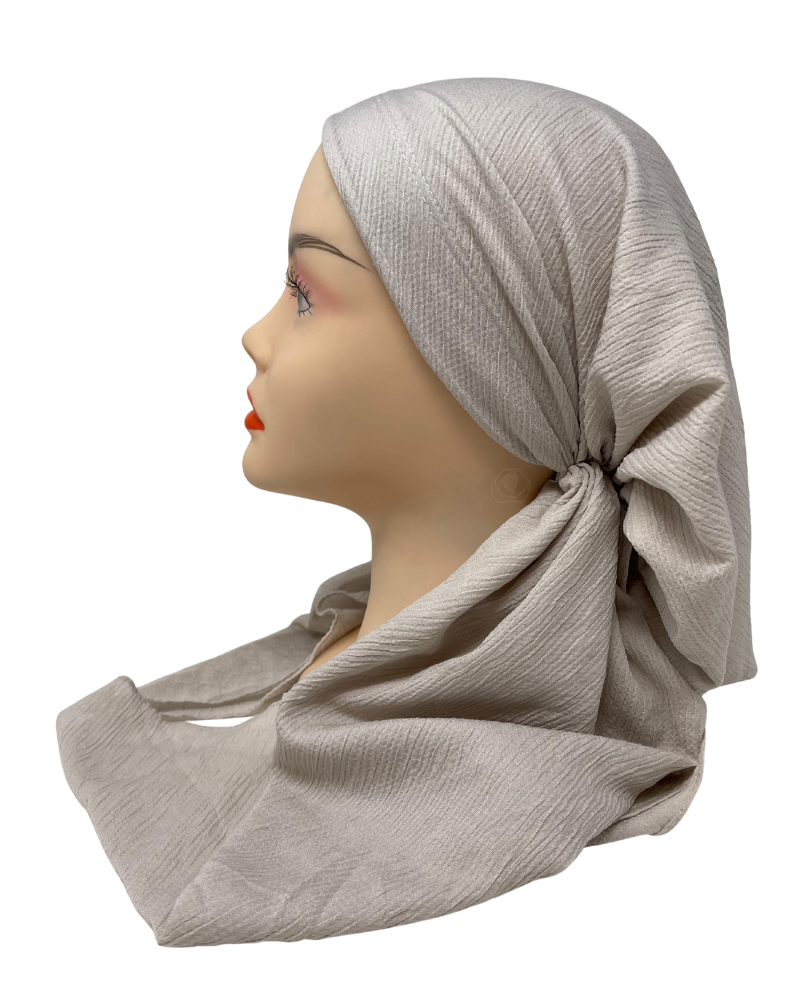 It's Younique PP-CRINK-CR Cream Crinkle Pre-Tied Bandanna with Velvet Grip Myselflingerie.com