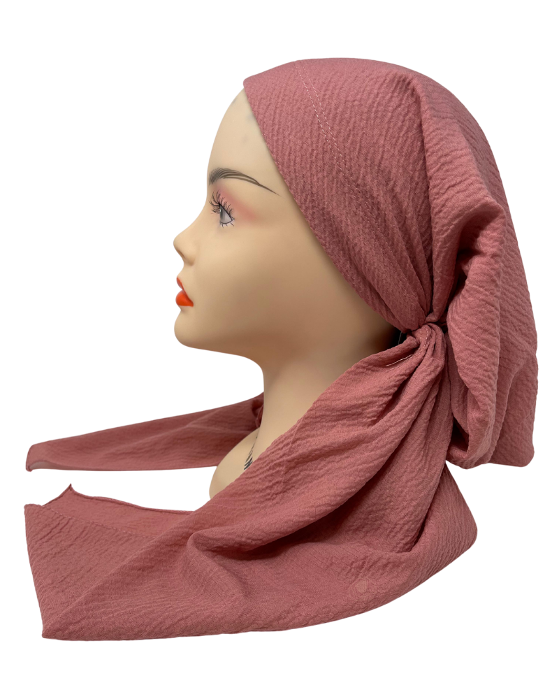 It's Younique PP-CRINK-PK Pink Crinkle Pre-Tied Bandanna with Velvet Grip Myselflingerie.com