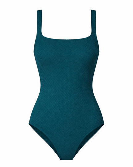Gottex 26SR173U Teal Saint Tropez Square Neck Swimsuit Myselflingerie.com
