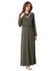 Pen-ky Khaki V Trim Cotton Blend Nursing Nightgown