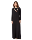 Pen-ky Black V Trim Cotton Blend Coverall Nursing Nightgown