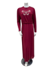 Pen-ky 11906 Burgundy Butterfly Stitch Cotton Blend Nursing Nightgown Myselflingerie.com