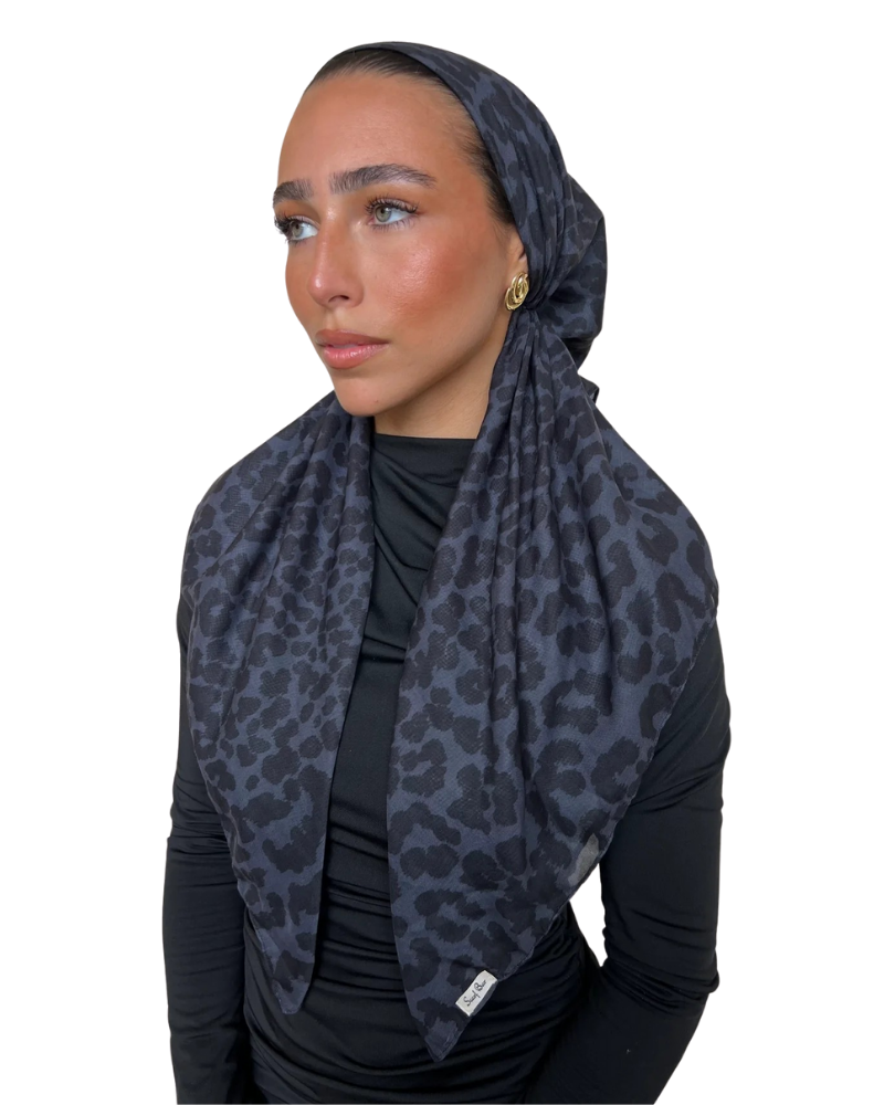 Scarf Bar Noir Panther Classic Pre-Tied Bandanna with Velvet Grip Myselflingerie.com
