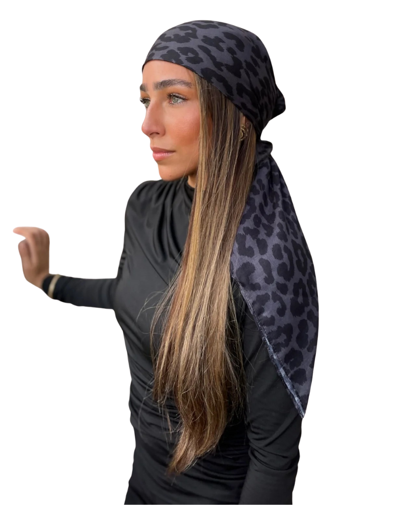 Scarf Bar Noir Panther Square Scarf with Invisible Grip Myselflingerie.com