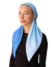 Scarf Bar Bright Blue Shimmer Ombre Classic Pre-Tied Bandanna with Velvet Grip Myselflingerie.com