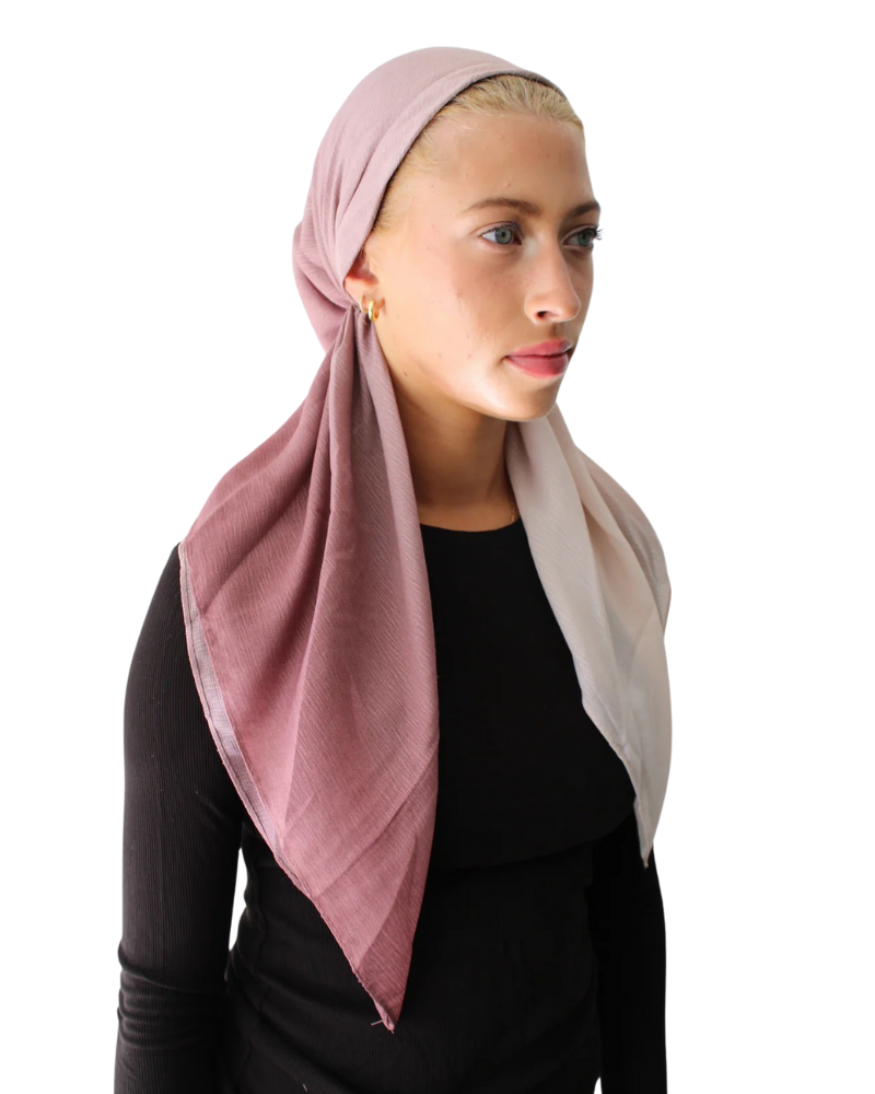 Scarf Bar Mauve Shimmer Ombre Classic Pre-Tied Bandanna with Velvet Grip Myselflingerie.com
