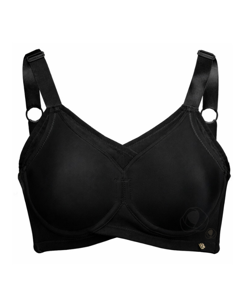 Abergele / Kaye Larcky 31005 (D002F) Flat Black Seamless Minimizer Underwire Bra Myselflingerie.com