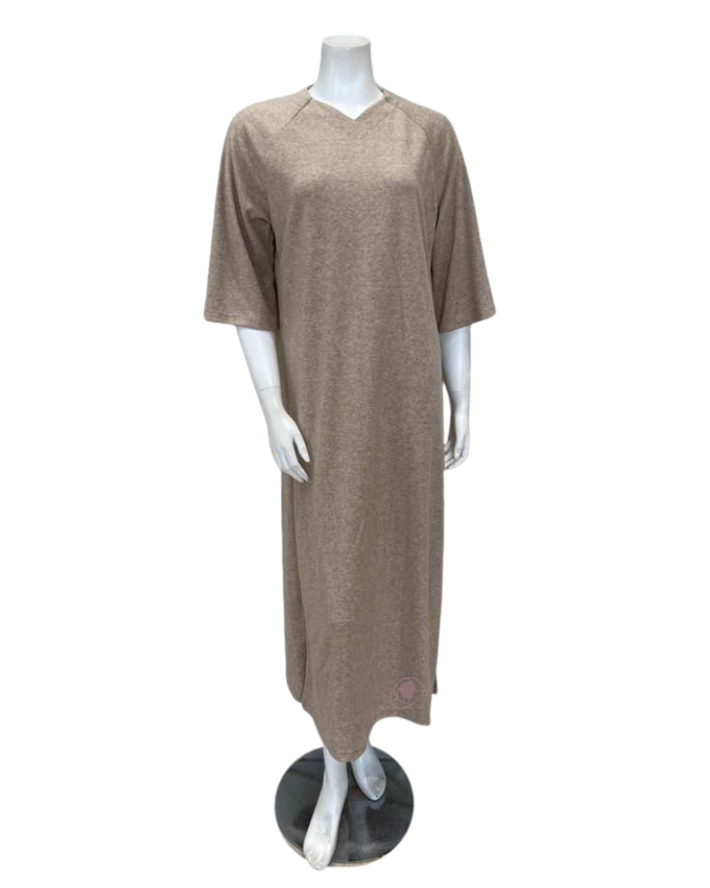 Jackie O'Loungewear CVRUP-TN Tan Pull on Terry Lounger Myselflingerie.com