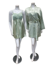 Isayes Lingerie 300351 + 180161 Mint Green Embroidered Chemise & Wrap Set Myselflingerie.com