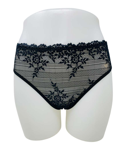 Wacoal 841191 Black/Navy (003) Embrace Lace Hi Cut Brief Myselflingerie.com