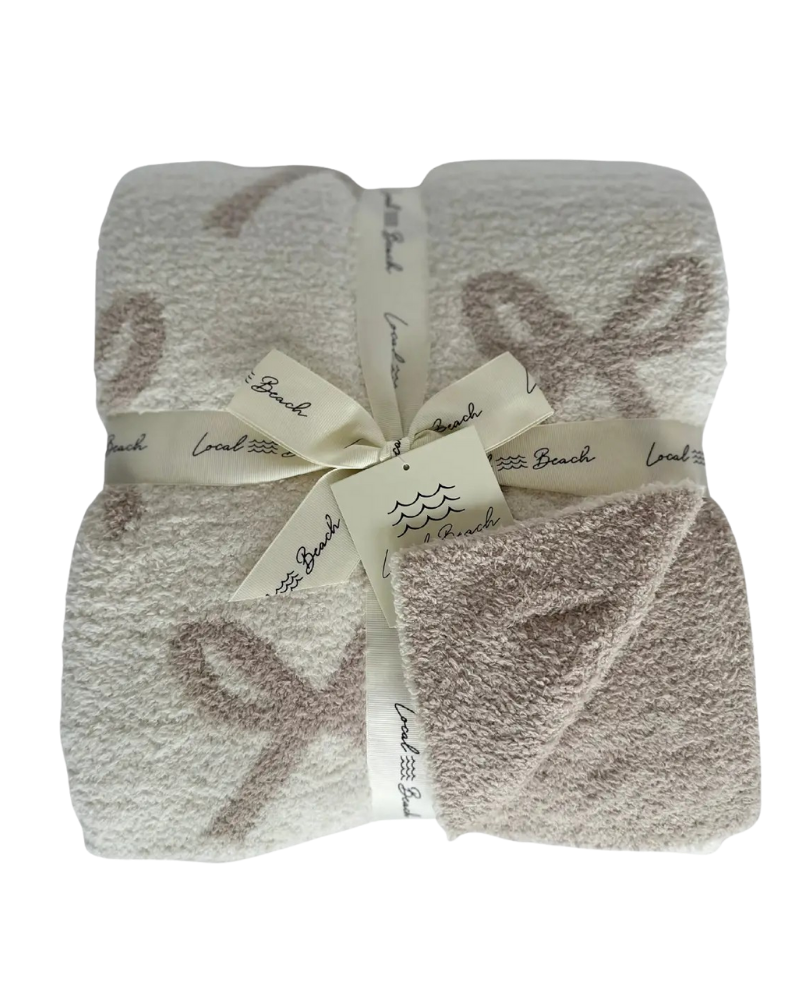 Local Beach Cream/Sand Box Luxe Cozy Blanket