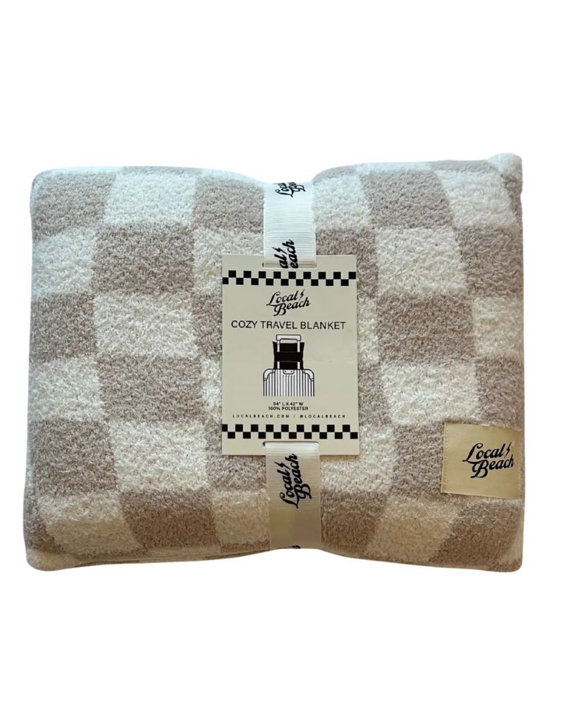 Local Beach Sand Checker Cozy Travel Blanket